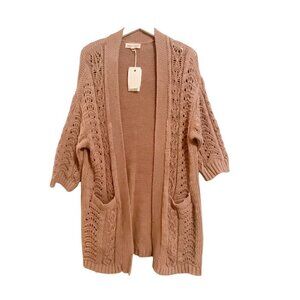 NWT Johnny Was Calme Inspiration Cardigan Sweater, Size M, Color tan/orange